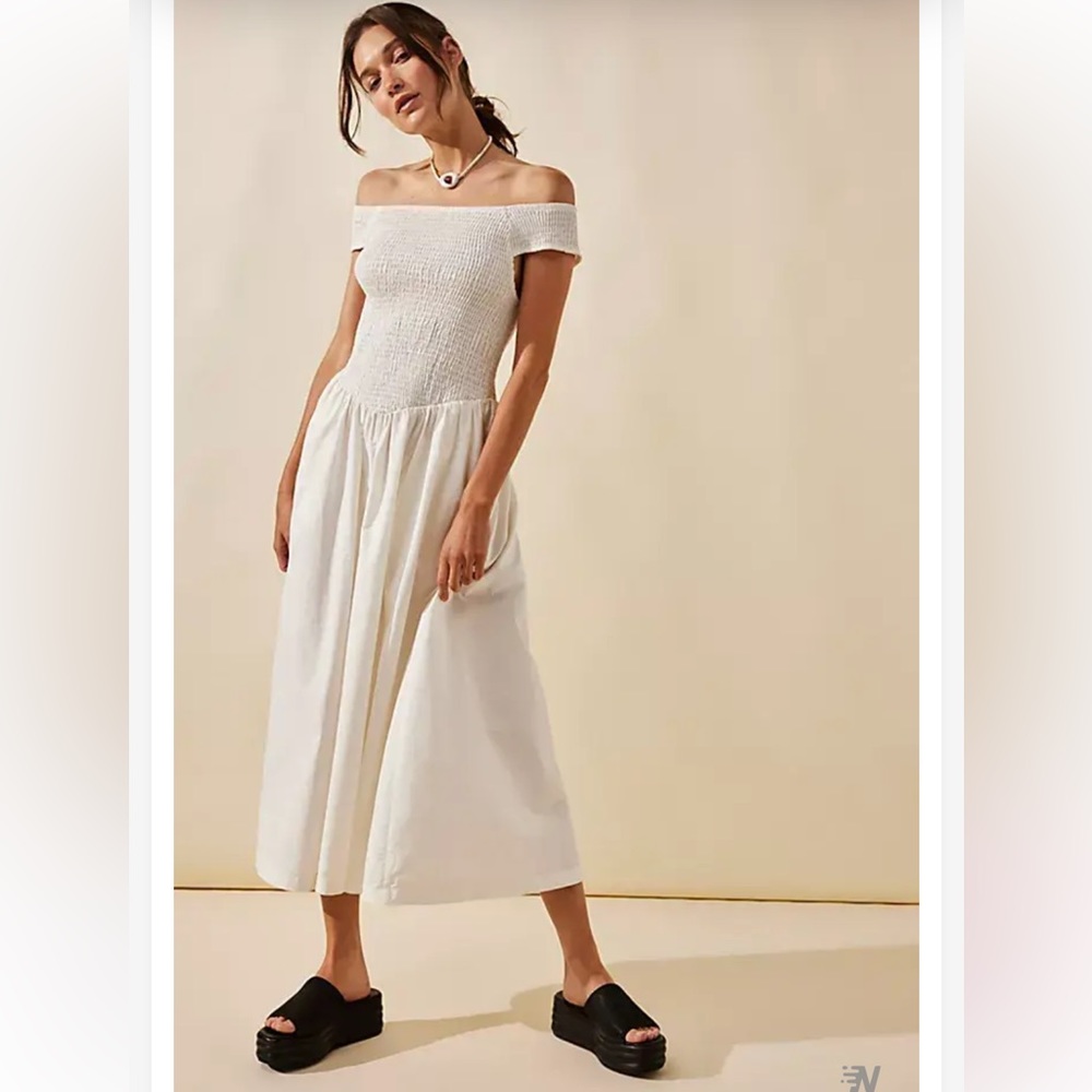 NEW Free People Cici Smocked Midi Dress